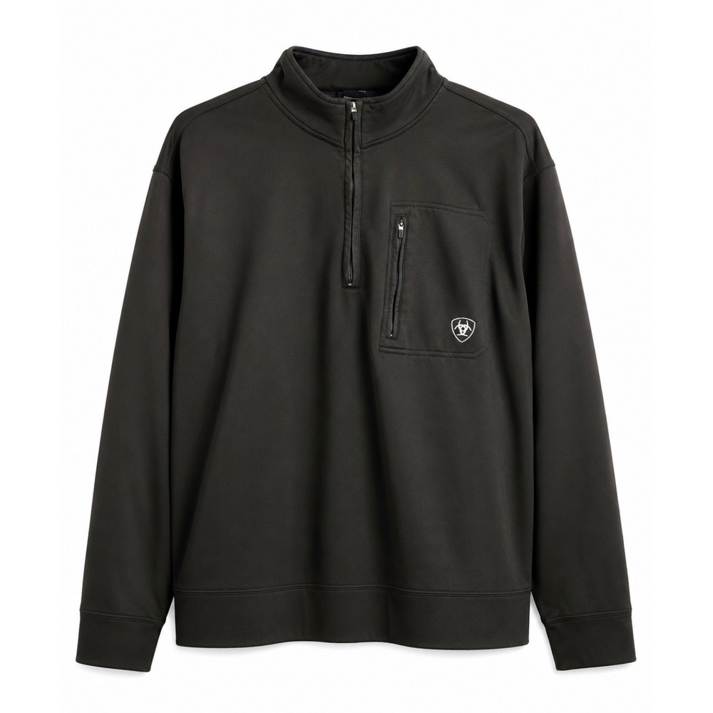 Ariat Men's Large Black Softshell Quarter Zip Pullover Jacket‎ Western Outdoor